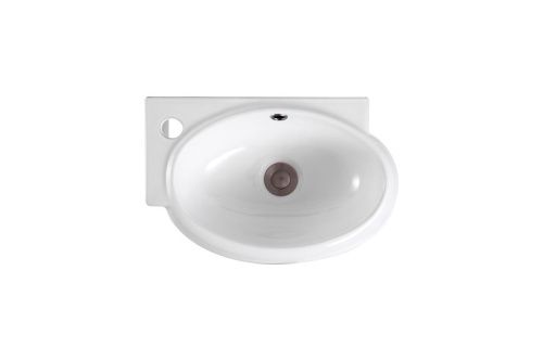 Раковина из сантехнического фарфора Aquatek AQ5303-00 50х30 подвесная цвет белый 1 отверстие под смеситель - фото 2