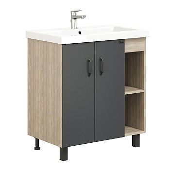 Тумба под раковину Onika Тимбер 108053 80х50 напольная цвет серый/коричневый