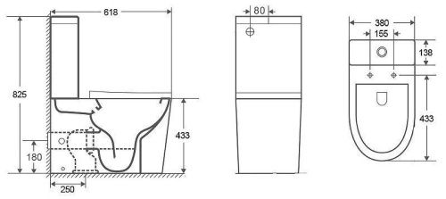 Унитаз-компакт напольный с бачком CeramaLux 2179XMH светло-серый с сиденьем микролифт безободковый смыв торнадо - фото 2