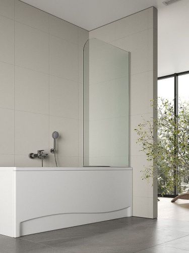 Душевая шторка на ванну Agger A02-080TCR 80х135 стекло прозрачное профиль хром ориентация универсальная - фото 2