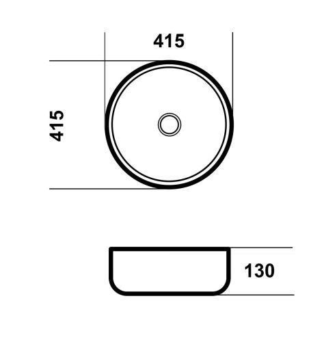 Раковина из сантехнического фаянса Grossman Style GR-3032 40х40 накладная цвет белый без отверстий под смеситель - фото 3