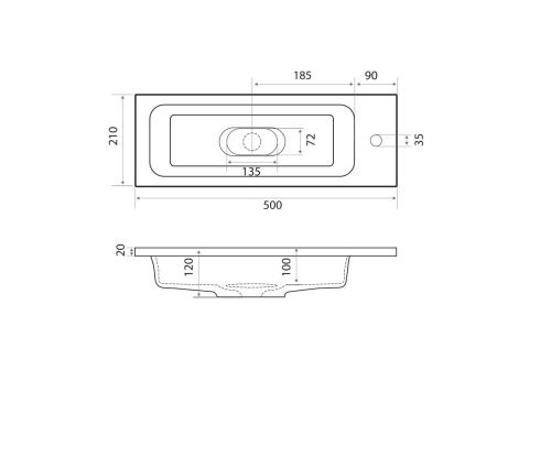 Раковина Madera Модуль 4627173210607 50х20 накладная цвет белый - фото 4
