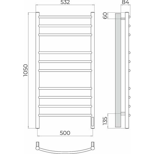 Полотенцесушитель электрический Terminus 4670078544469 55х105 хром - фото 3