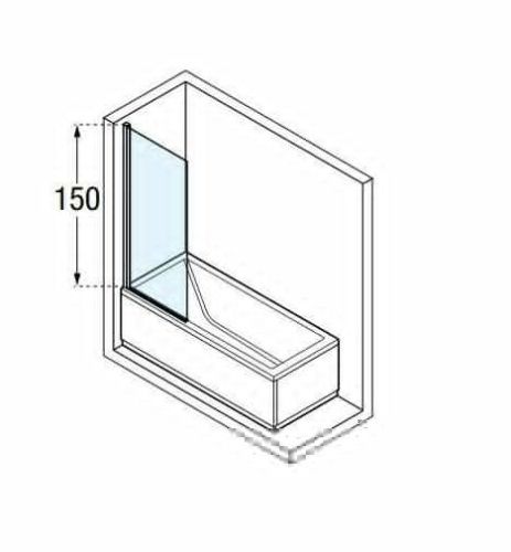 Душевая шторка на ванну Novellini Young Y21V85-1K 85х150 стекло прозрачное профиль хром ориентация универсальная - фото 2