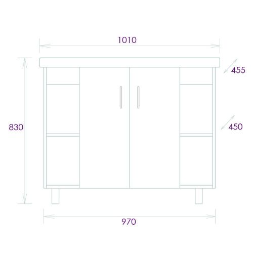 Тумба под раковину Onika Тимбер 110010 100х50 напольная цвет серый/коричневый - фото 3