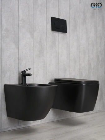 Унитаз подвесной Gid Cuadrado 62255Y черный с сиденьем микролифт безободковый