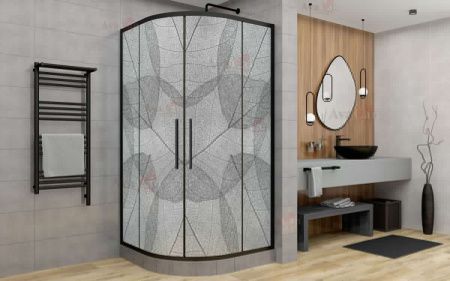 Душевой уголок AvaCan HB90MT 90х90 стекло матовое профиль черный без поддона