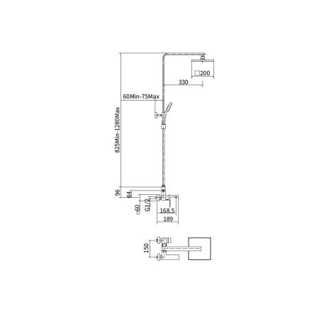 Душевая стойка Fashun A52417 настенная цвет серый