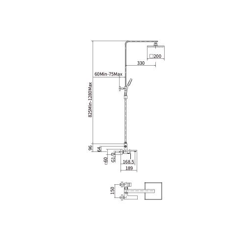 Душевая стойка Fashun A52417 настенная цвет серый - фото 3