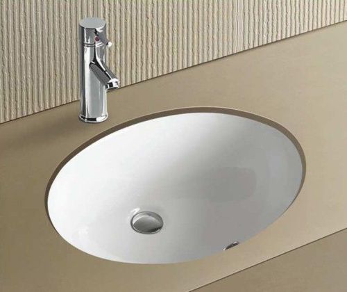 Раковина из сантехнического фаянса CeramaLux 561 60х40 встраиваемая цвет белый без отверстий под смеситель - фото 4