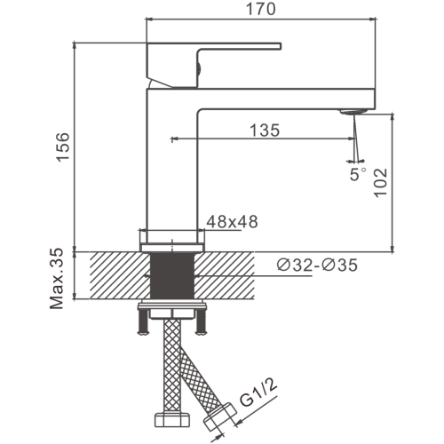 Смеситель BELZ B10672-3 на раковину оружейная сталь - фото 2