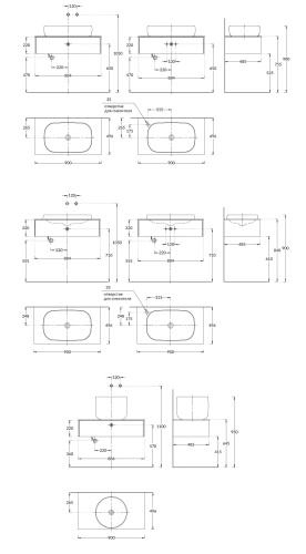 Тумба под раковину Kerama Marazzi MAGIA DI VENEZIA MA.90.1\VR.M 90х50 подвесная цвет красный - фото 2