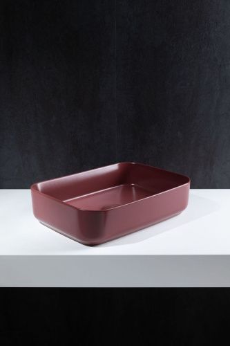 Раковина керамическая Allen Brau Fantasy 4.11021.BD 50х40 накладная цвет красный без отверстий под смеситель - фото 5