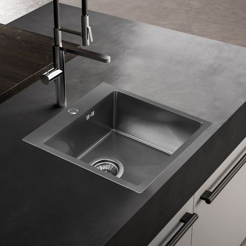 Кухонная мойка Melana ProfLine D5050H сатин 50х50 цвет серый поверхность матовая - фото 4