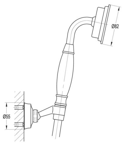 Душевой гарнитур Cezares LIBERTY LIBERTY-F-KD-01 настенный хром - фото 2