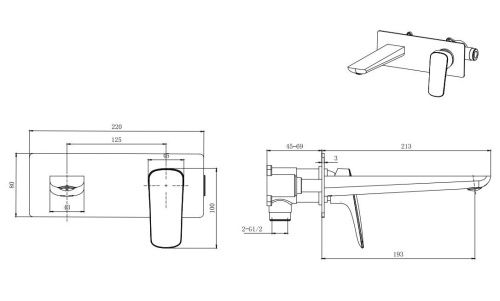 Смеситель Aquatek ВЕГА AQ1013MB встраиваемый в стену черный - фото 2