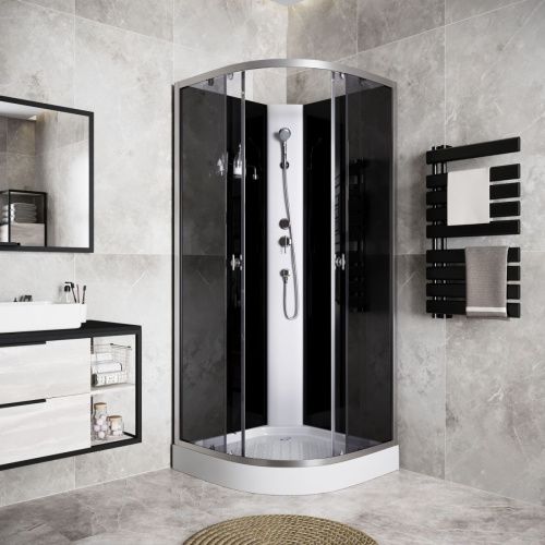 Душевая кабина Niagara Eco E90/13/TN/BK 90х90 четверть круга без крыши ориентация универсальная - фото 3