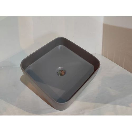 Раковина керамическая White Ceramic Blade W0507FM 40х40 накладная цвет серый