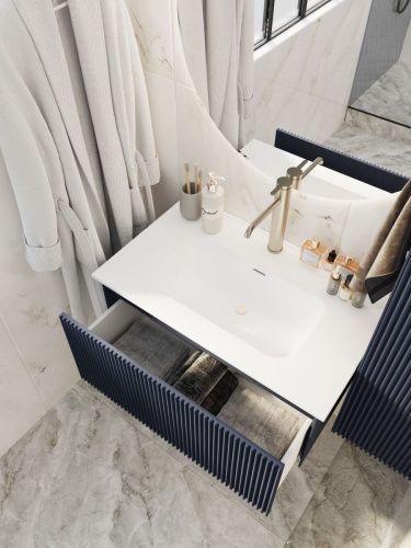 Тумба под раковину La Fenice Terra FNC-01-TER-BG-80 80х50 подвесная цвет синий - фото 5