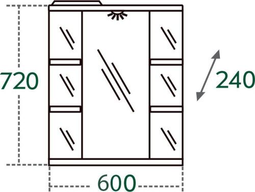 Зеркало-шкаф СанТа Герда 101042 60х70 подвесной цвет белый - фото 3