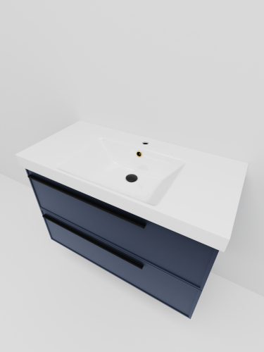 Тумба с раковиной La Fenice Elba TWIN NFNC-01-ELB-BG-100-2-3-100 100х50 подвесная цвет синий - фото 3