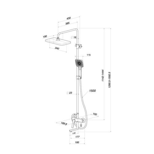 Душевая стойка Iddis Parker PARGM3Fi06 настенная цвет серый - фото 3