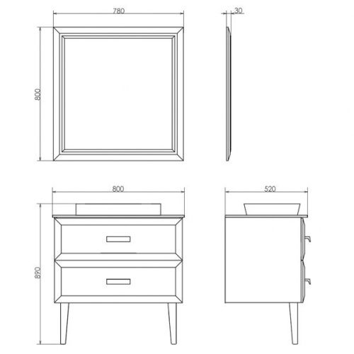 Тумба с раковиной Comforty Империя 00-00014817CF 80х50 напольная цвет белый - фото 2