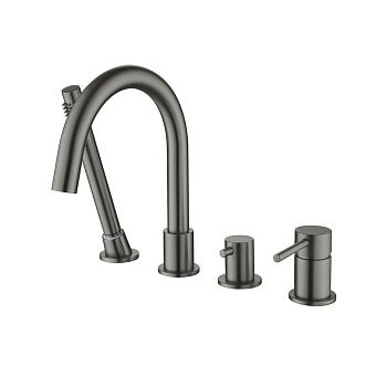 Смеситель Aquatek Европа AQ1348BGM на борт ванны вороненая сталь