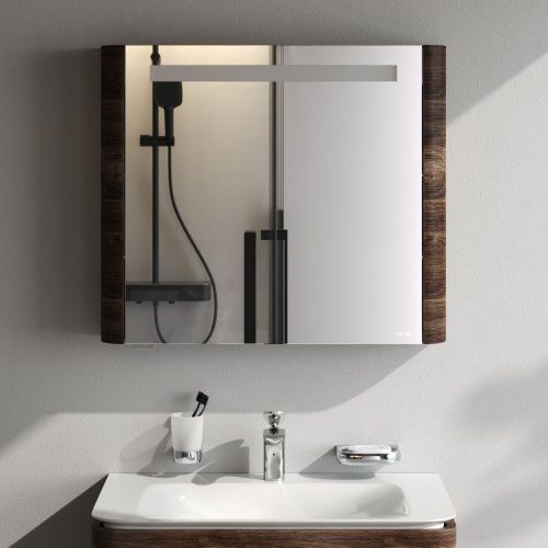 Зеркало-шкаф Am.Pm Sensation M30MCL0801NF 80х70 подвесной цвет коричневый - фото 3