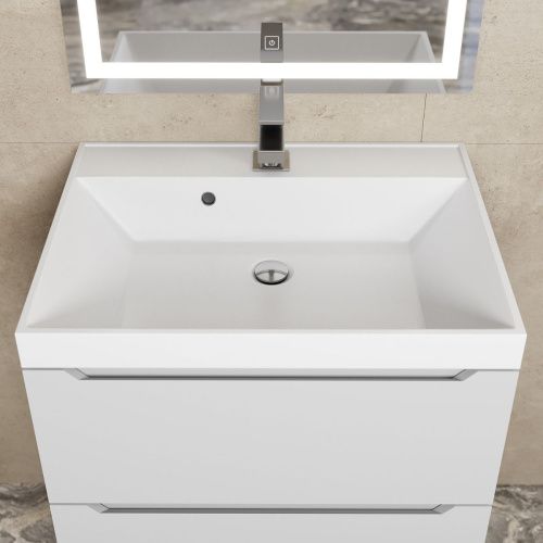 Раковина из искусственного камня Uperwood Classic 291020335 60х50 полувстраиваемая цвет белый - фото 5