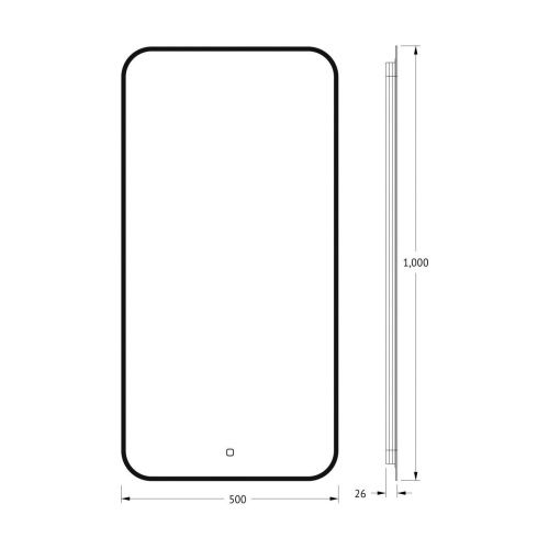 Зеркало с подсветкой Defesto AURA DF 2965S 50х100 подвесное - фото 2