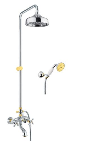 Душевая стойка Fiore 01CO0615 настенная цвет хром/золото - фото 2