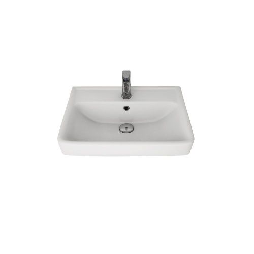 Раковина керамическая Dreja Q 195476 60х50 подвесная цвет белый 1 отверстие под смеситель - фото 3