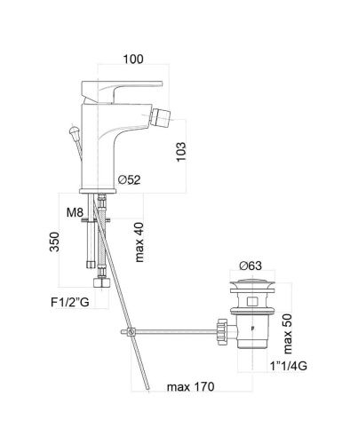 Смеситель Fiore 75CR6530 на биде хром - фото 3