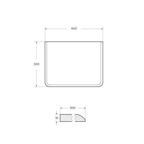 Столешница Cezares IDRA 55830 60х50 накладная - фото 2
