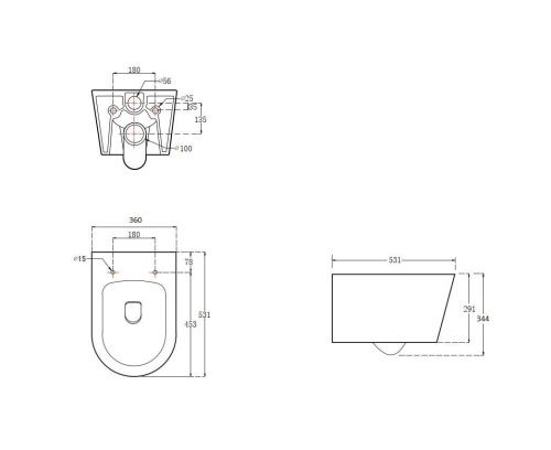 Унитаз подвесной Aquatek ОБЕРОН AQ1365T-00 белый с сиденьем микролифт безободковый смыв торнадо - фото 5