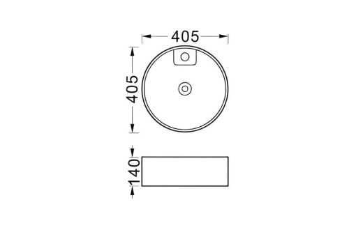 Раковина из сантехнического фарфора Aquatek ЕВРОПА AQ5212-MG 40х40 накладная цвет серый 1 отверстие под смеситель - фото 5