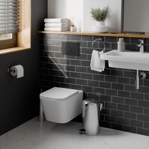 Клавиша смыва механическая Iberica Blanca INOX-O IB.B081.002.003 цвет черный - фото 4