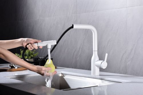 Смеситель для кухни Paulmark VIPER Vi213105-WH на мойку белый - фото 3