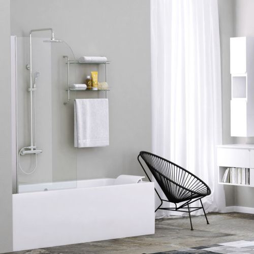 Душевая шторка на ванну Wasserkraft Leine 35P 35P01-80 80х140 стекло прозрачное профиль хром ориентация универсальная - фото 2