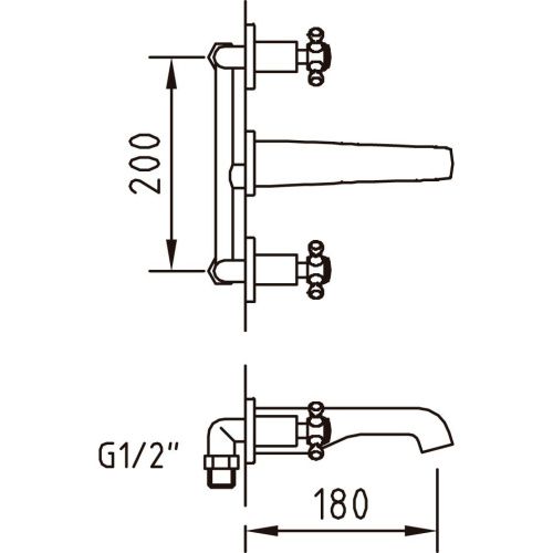 Смеситель для раковины Clever With2 Antigona 98429 встраиваемый в стену хром - фото 2