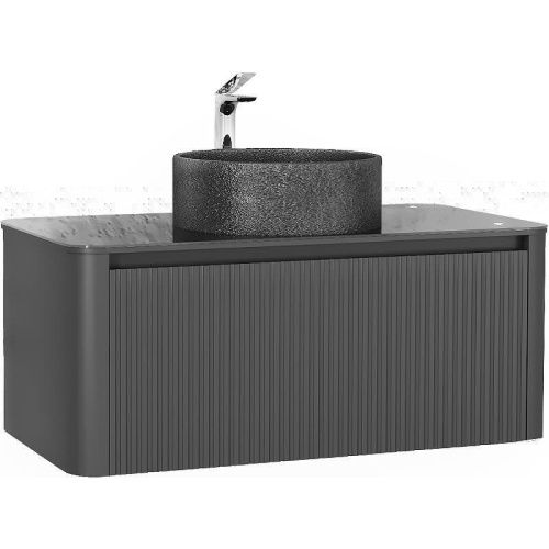 Тумба под раковину Jorno LUMINO Lum.01.100/P/A/JR 100х50 подвесная цвет черный