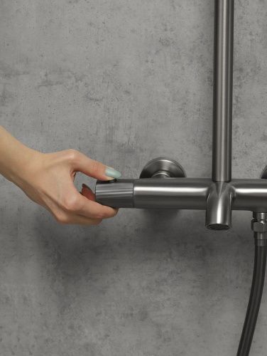 Душевая стойка AltroBagno Bilancia AltroBagnoBilancia030428GM настенная цвет оружейная сталь - фото 4