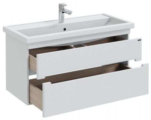 Тумба под раковину СанТа Лондон 224040 100х40 подвесная цвет белый - фото 2