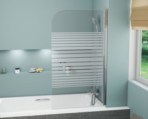 Душевая шторка на ванну Grossman GR-100P 80х140 стекло прозрачное профиль хром глянцевый ориентация универсальная - фото 2