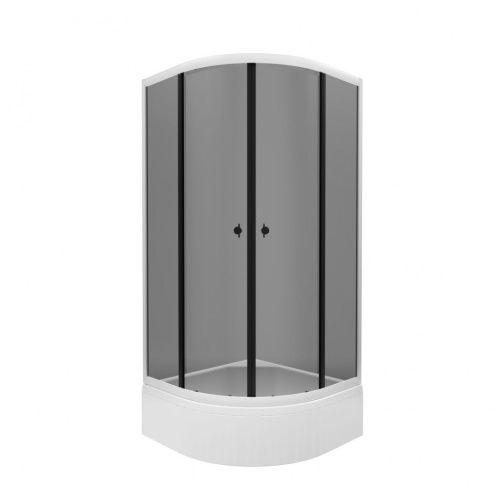 Душевой уголок Тритон Грэй Щ0000066465 90х90 стекло тонированное профиль белый с поддоном - фото 5
