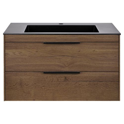 Тумба под раковину Vincea Chiara 2D VMC-2C2800TO 80х50 подвесная цвет коричневый - фото 5