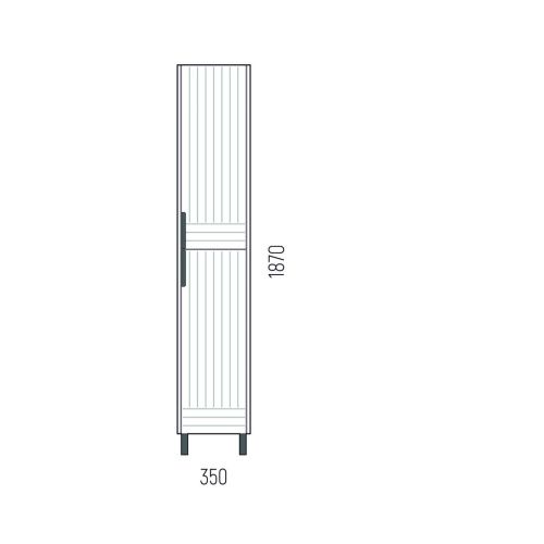Шкаф-пенал Corozo Терра SD-00001325 40х190 напольный цвет серый - фото 2
