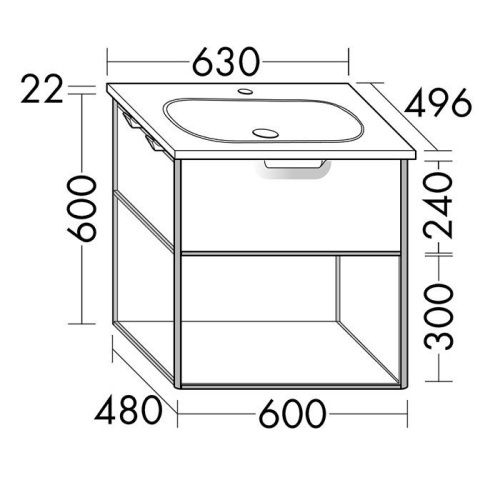 Тумба с раковиной Burgbad Vry SGUJ063F6019GO253C001*1 60х50 цвет белый - фото 2