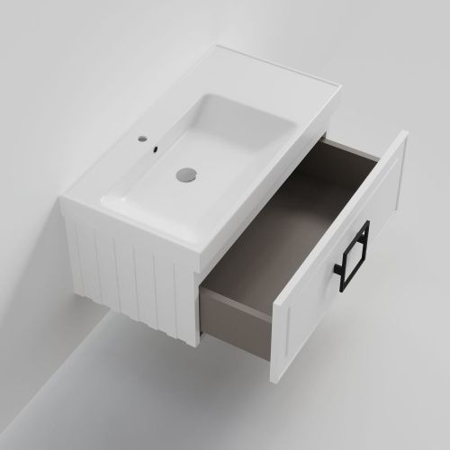 Тумба с раковиной La Fenice CUBO NFNC-01-CUB-B-90-3-90L 90х50 подвесная цвет белый - фото 2